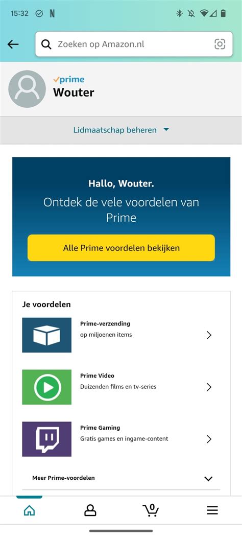 Screenshot van de 'Je Prime Lidmaatschap' pagina op Amazon