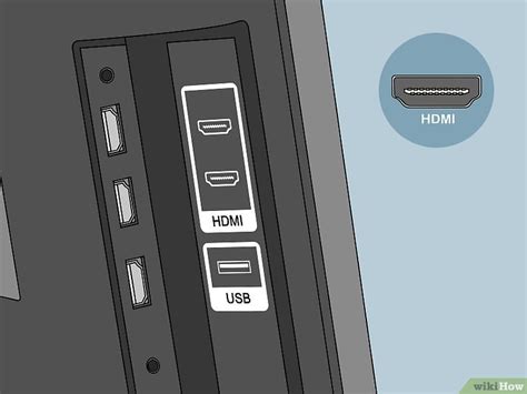 Illustratie van een HDMI-poort op een apparaat met de 19 pinnen zichtbaar