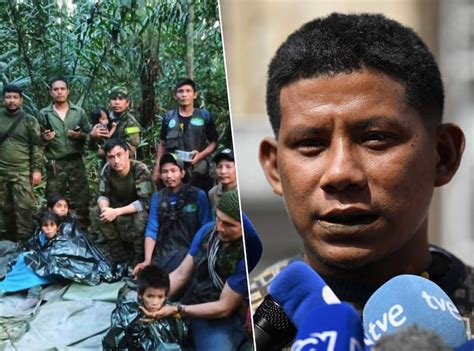 Foto van de vier geredde kinderen na de jungle-overleving.