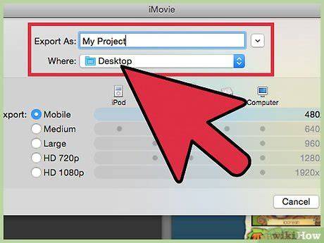 Workflow voor het exporteren van een iMovie project naar een bestand
