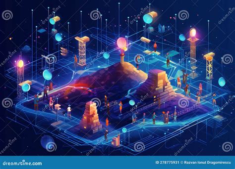 Concept art van Element City met diverse wijken voor verschillende elementen