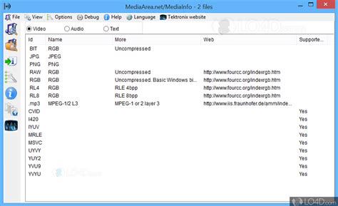 Screenshot van MediaInfo software die codec-informatie van een videobestand toont