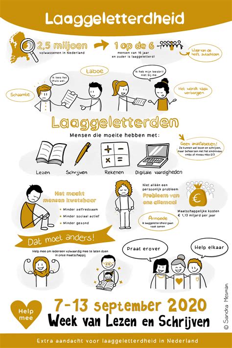 infographic over laaggeletterdheid in Nederland