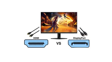 Infographic die de verschillen tussen HDMI en DisplayPort versies toont
