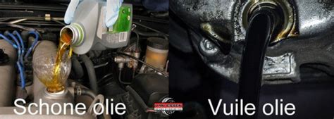 Illustratie van een schone en een vervuilde motorolie