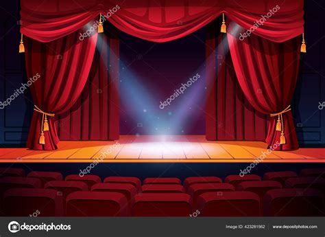 Illustratie van een podium met performers en publiek