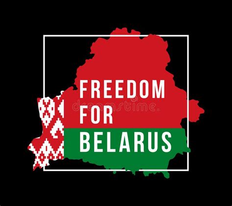 Vlag van Belarus en symbolen van vrijheid