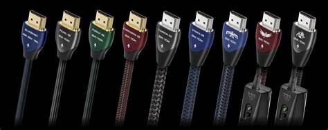 Vergelijkingstabel van de verschillende AudioQuest HDMI-kabelseries, met specificaties en prijsindicaties.