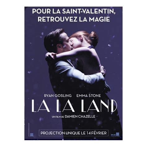 Artistieke poster van de film La La Land met de hoofdrolspelers Emma Stone en Ryan Gosling.