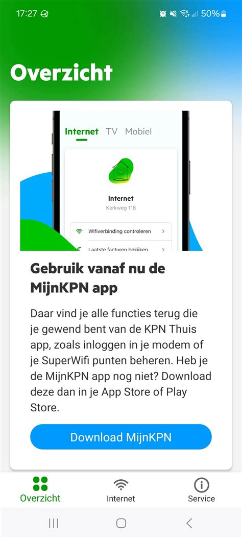 Overzicht van de opties in MijnKPN voor het beheren van een Digitenne abonnement