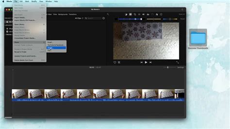 Screenshot van het iMovie-menu met de optie