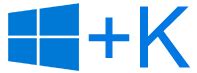Infographic die de Windows toetscombinatie + K illustreert.