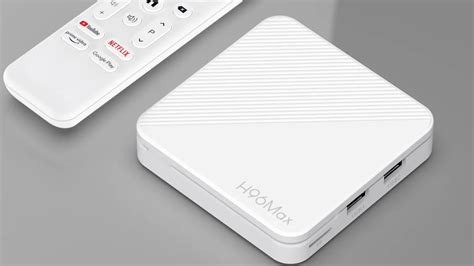 Illustratie van de H96 Max Android TV box aangesloten op een televisie.