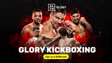GLORY Kickboxing logo en afbeelding van een kickbokser in actie