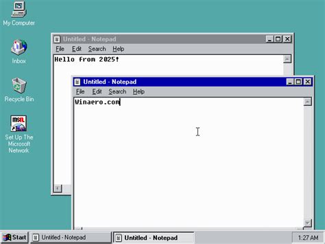 Screenshot van Windows 95 interface