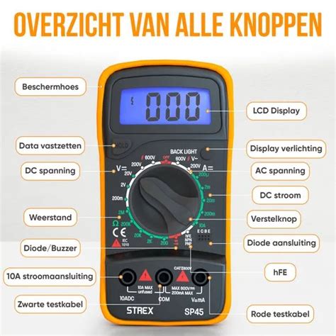 Afbeelding van een multimeter die wordt gebruikt voor het testen van een kabel