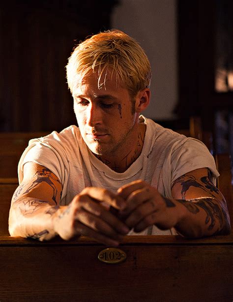 Close-up shot of Ryan Gosling as Luke Glanton, looking determined.