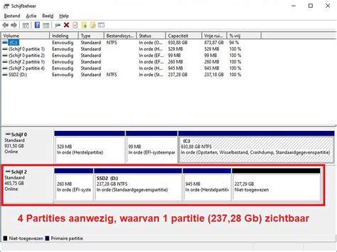 Grafische weergave van het verwijderen van partities op een harde schijf.