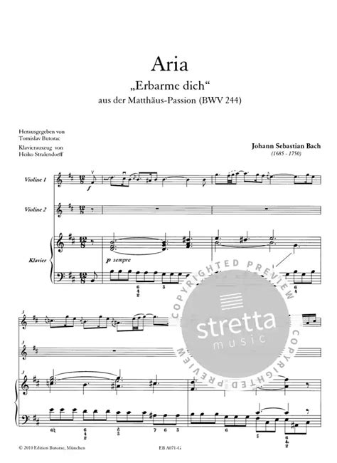 partituur van de aria 'Erbarme dich'