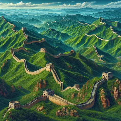 Illustratie van de Chinese Muur met een klimmer