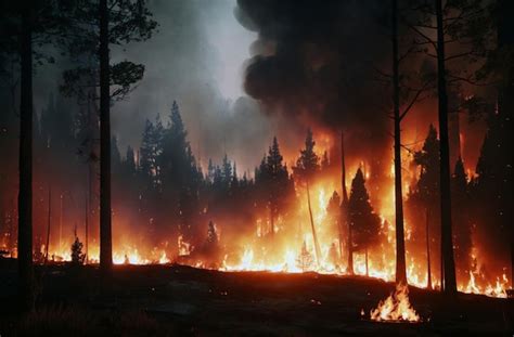 illustratie van de stad Virgin River met op de achtergrond rookwolken van een bosbrand