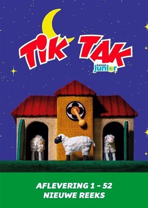 Collage van verschillende Tik Tak DVD-covers, met thema's als schaapjes, vlinders en bloemen.