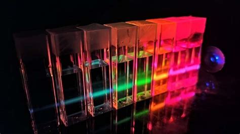 Detailopname van Quantum Dots die licht uitzenden