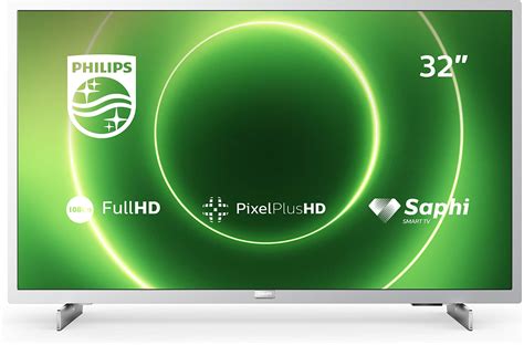 Illustratie van de Philips 6800 series 32PFS6855 Smart TV, met nadruk op het design en het 32-inch scherm.