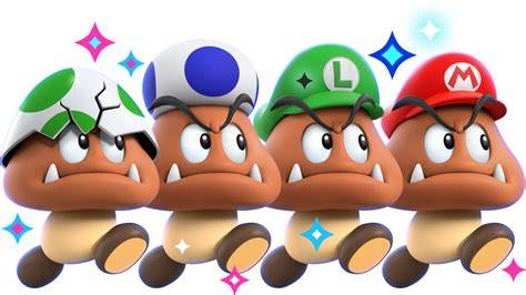 Een Goomba met de pet van Mario in Super Mario 64 DS