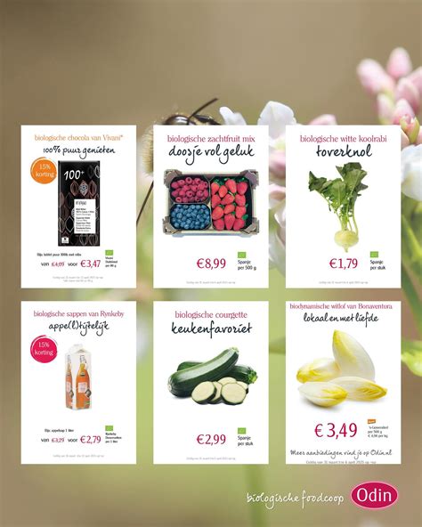 Overzicht van biologische producten en de leveringsgebieden van ODIN