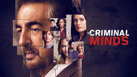Logo van Criminal Minds met een profiler die naar een profiel kijkt