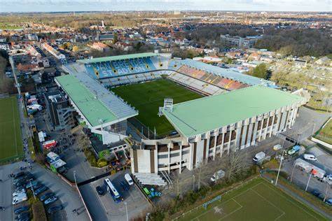 Historische foto van het oude stadion van Club Brugge