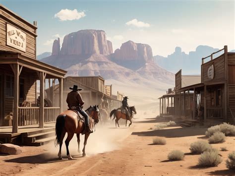 Een sfeerbeeld van het mijnstadje Deadwood met acteurs in kostuums van het Wilde Westen