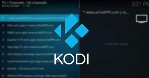 Illustratie van de Kodi interface met add-ons