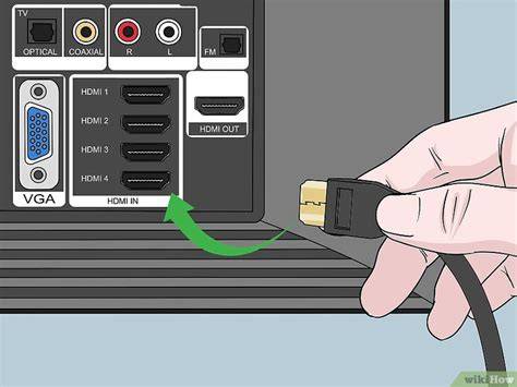 Een HDMI-kabel die is aangesloten op een TV