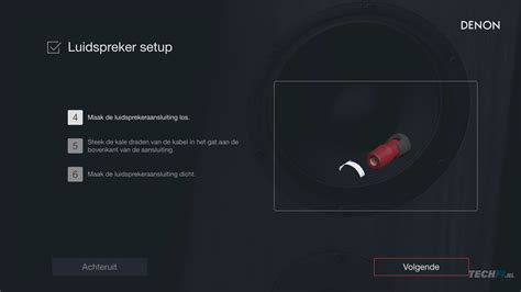 Screenshot van de Denon Setup Assistant interface