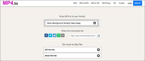 Screenshot van een online MP4 naar MPEG converter met drag-and-drop interface