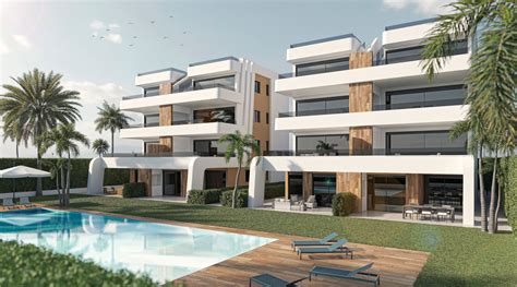 Collage van diverse Spaanse villa's en appartementen aan de kust en in het binnenland.