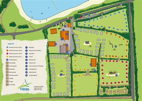 Plattegrond van de boerenhoeve met de geplande ruimtes voor chambres d'hôtes, woonplekken en camping
