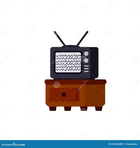 Illustratie van een klassiek televisietoestel met antenne