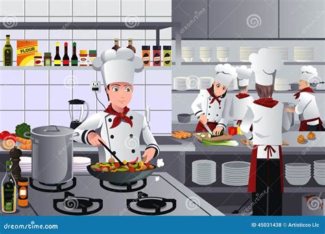 Illustratie van een virtuele restaurantkeuken met een speler die gerechten bereidt.