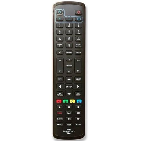 Afstandsbediening van de Dune HD Pro 4K met achtergrondverlichting