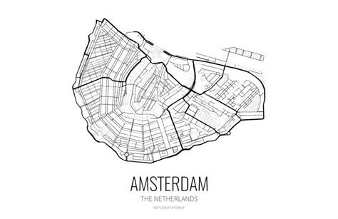 Kaart van Amsterdam met locaties die in Black Lotus te zien zijn
