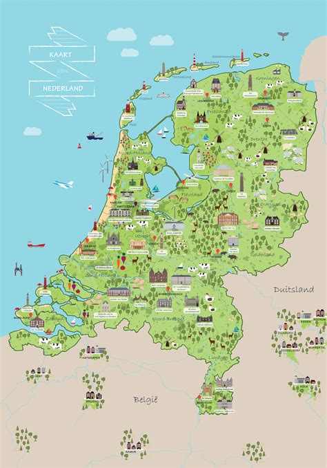 Kaart van Nederland met de locaties van scholen met de hoogste eindtoetsscores.