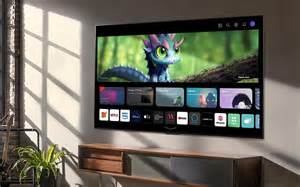 Screenshot van een app store op een smart TV met een update-knop
