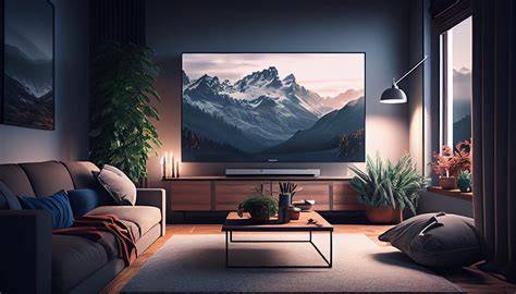 Illustratie van een 32 inch smart tv in een moderne woonkamer