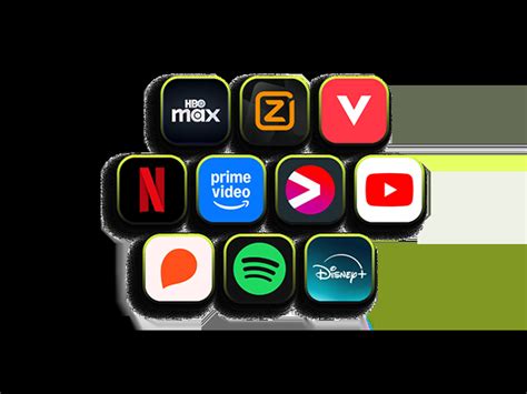 Collage van logo's van populaire streamingdiensten zoals Netflix, Disney+, HBO Max en Spotify