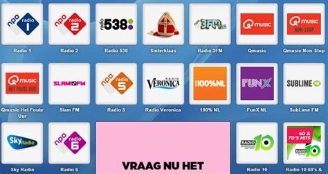 Collage van logo's van vroege Nederlandse commerciële zenders