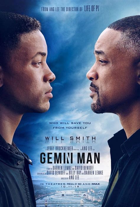 Thematische poster van Gemini Man met Will Smith in dubbelrol