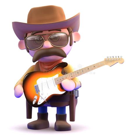 Illustratie van een cowboy met een gitaar, passend bij het thema 'Het Wilde Westen'
